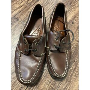 Highland Creek 31313 Men's Boat Dock Shoes Loafers Size‎ 10.5 M Lace Up Leather